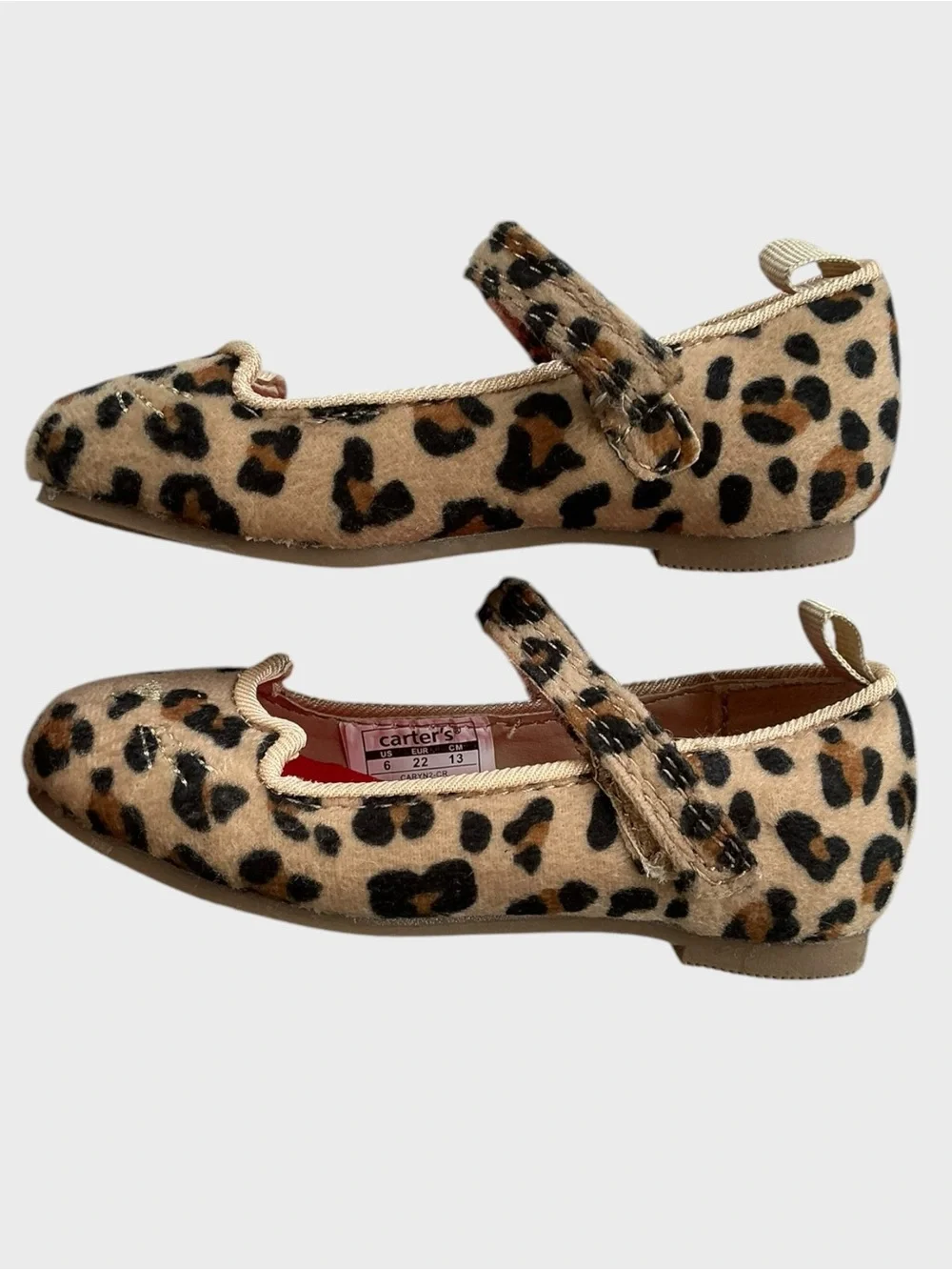 Carter’s Leopard Cat Mary Jane Flats Baby Girl Size 6
